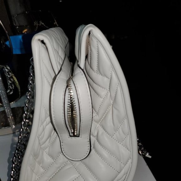 Michael Kors Kathy Lg Satchel Leather Optic White